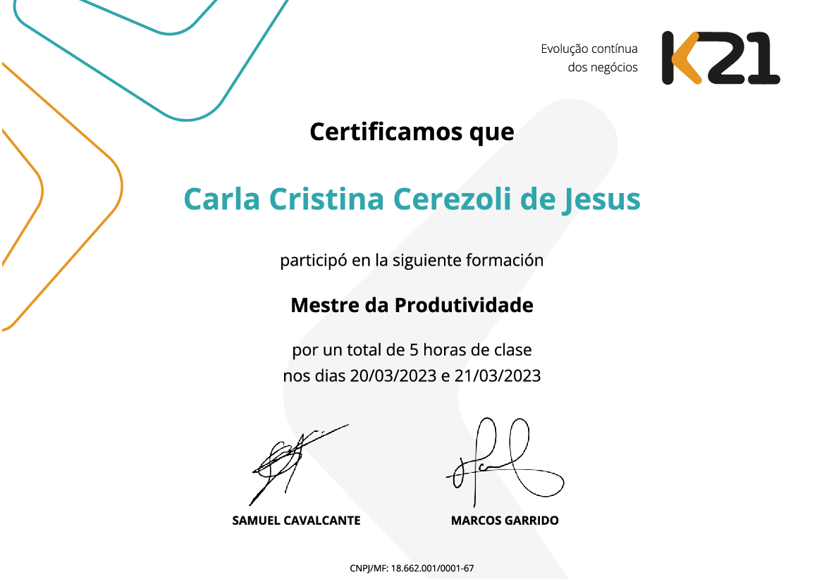 Certificado K21